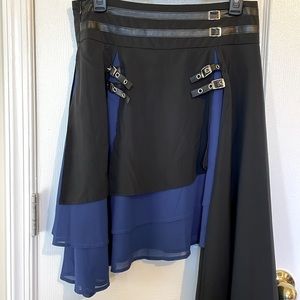 Dressfo Womens Chiffon Asymmetric Layered Skirt Buckles, Size 8